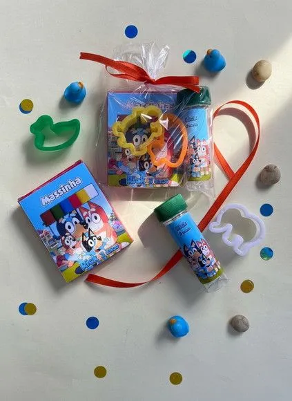 Kit Massinha + Bolha - Bluey Personalizado - feito à mão por Mi Papelaria Criativa
