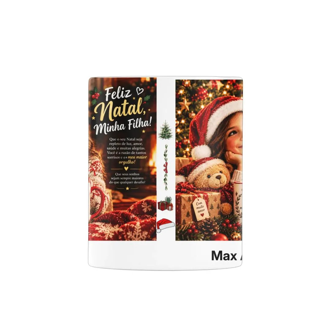 Caneca Personalizada Natal Minha Filha Foto 325ml - foto 4