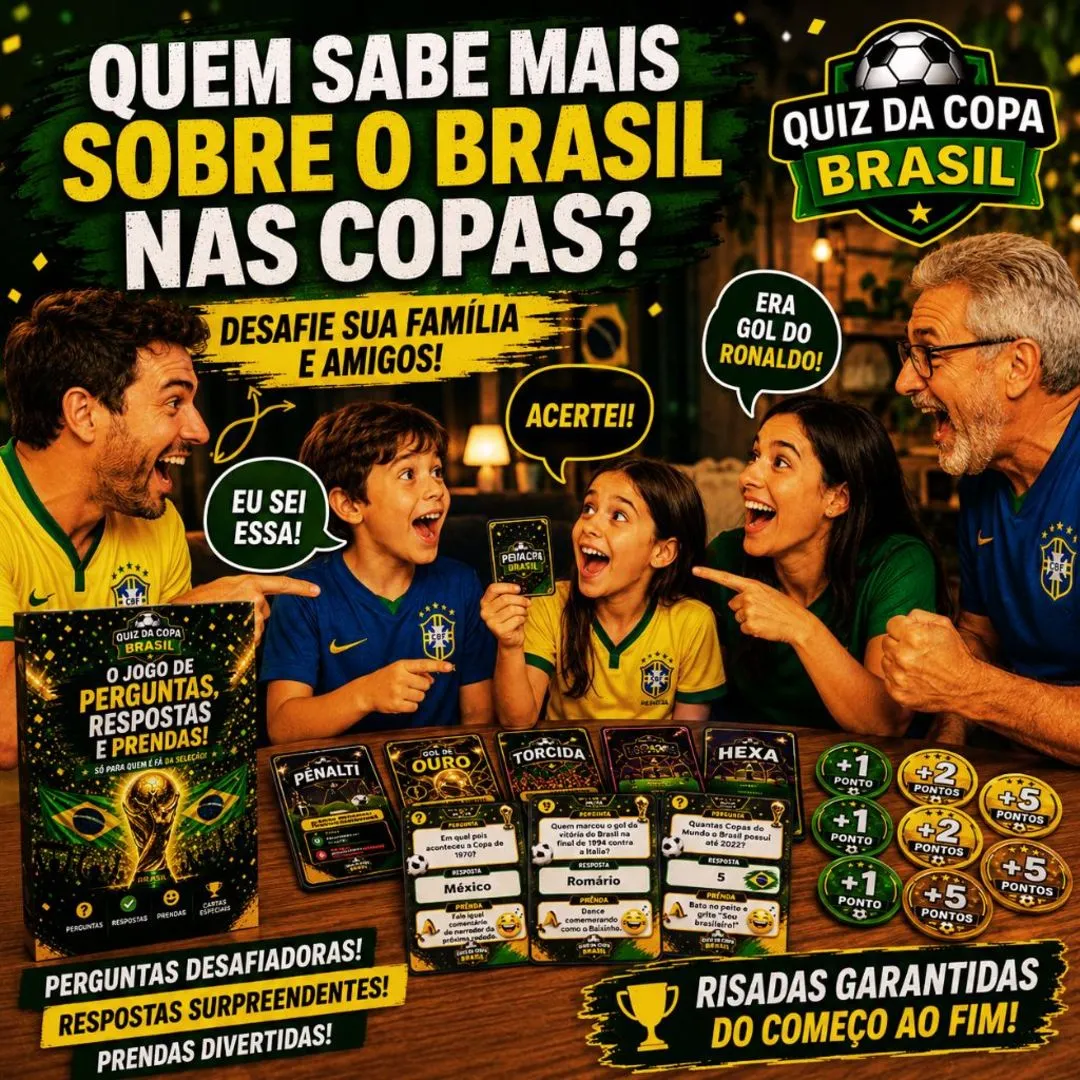 Quiz Da Copa Brasil Jogo Divertido Para Família E Amigos Futebol JD Arte - foto 5