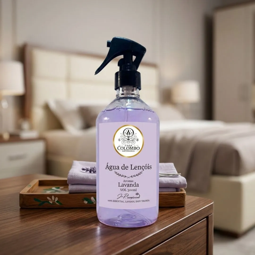 Água de Lençóis Perfumada para Tecidos Artesanal 500ml - artesanato de Casa Colombo Artesanal