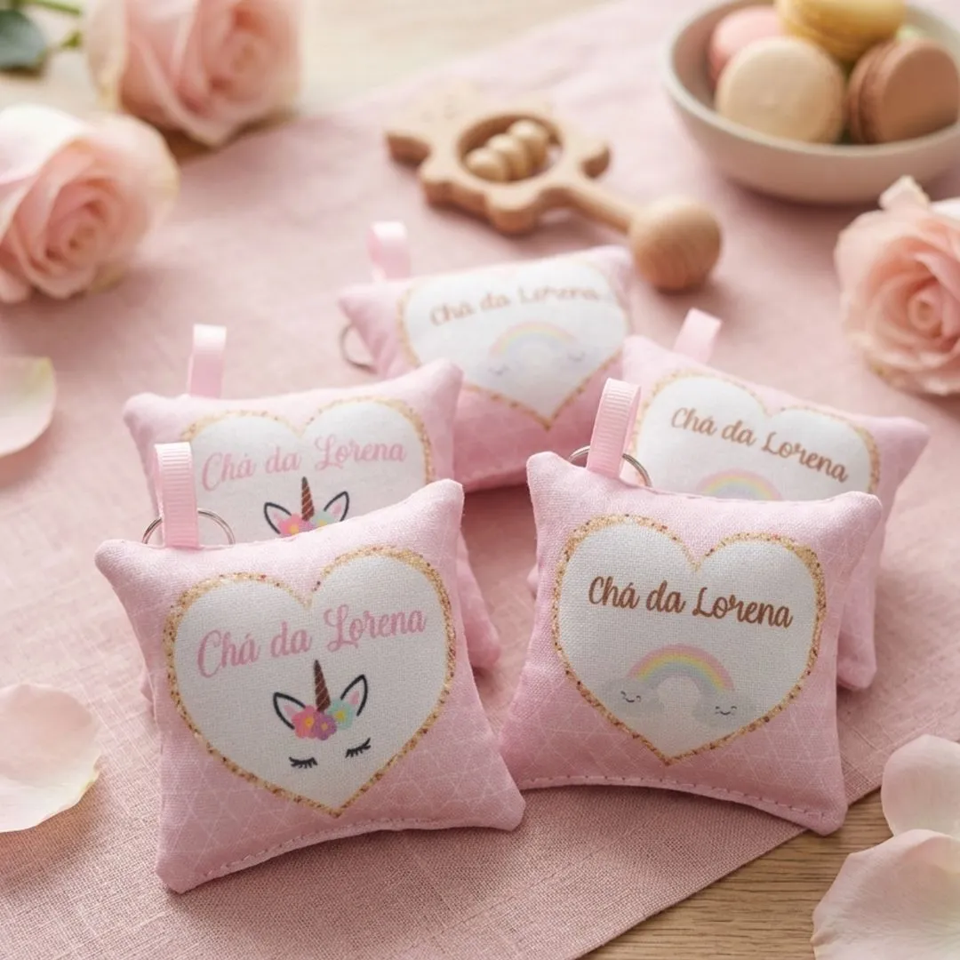 Kit 20 Chaveiros Almofadinha Personalizados | Lembrancinhas para Chá de Bebê - foto 7