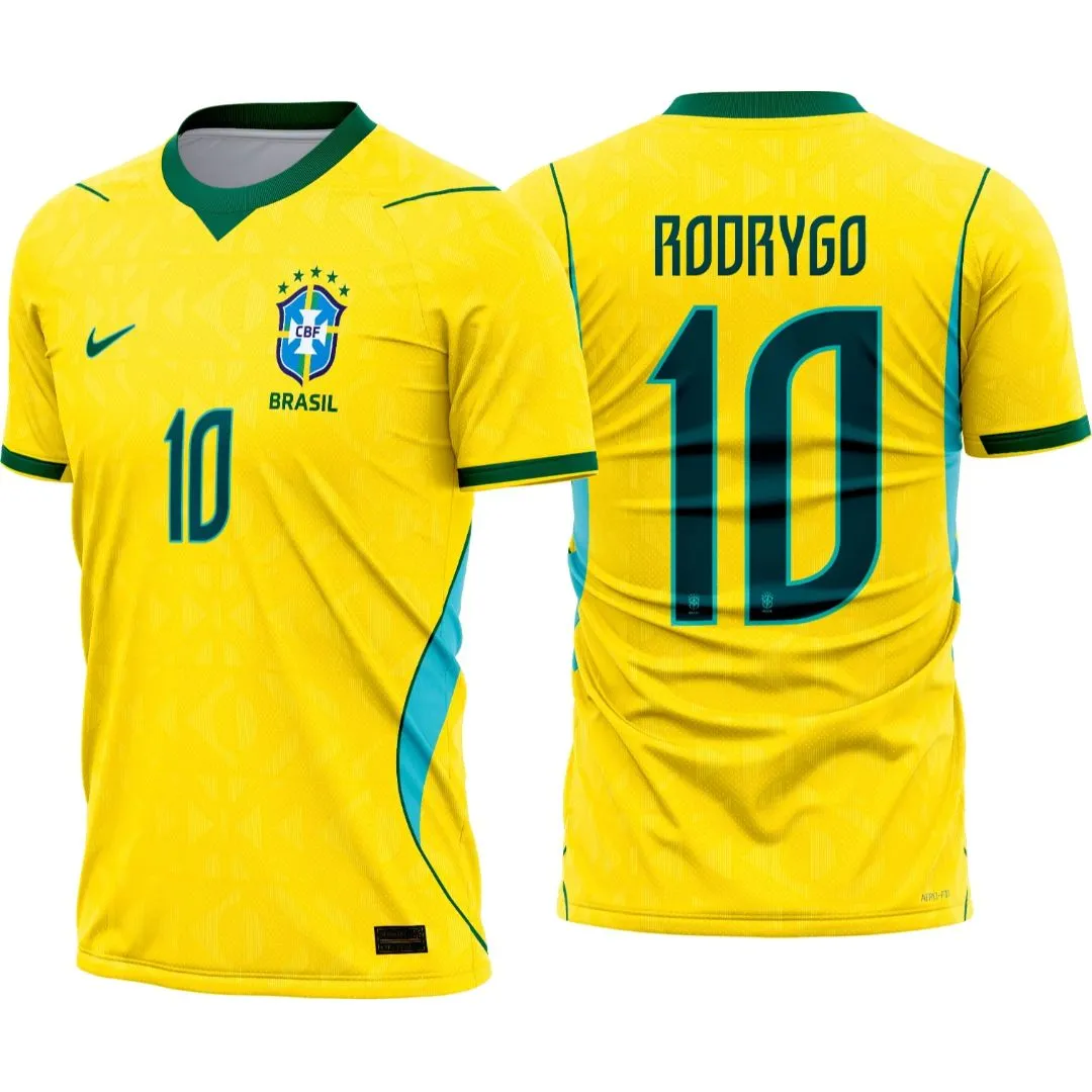 Camisa Brasil 2026-28 com Seu Nome e Numero - artesanato de JD PRINT 3D
