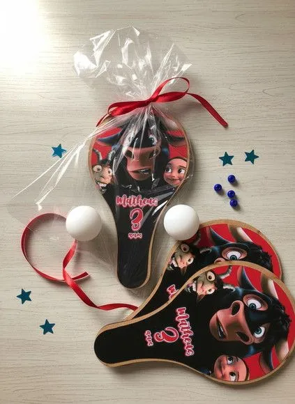 Raquete Ping Pong - Touro Ferdinando - feito à mão por Mi Papelaria Criativa