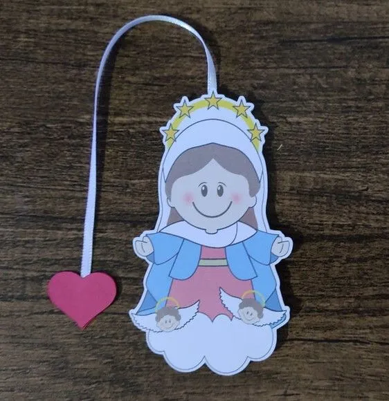 Marcador de Página 10cm - Nossa Senhora da Assunção - artesanato de Emejhu Personalizados