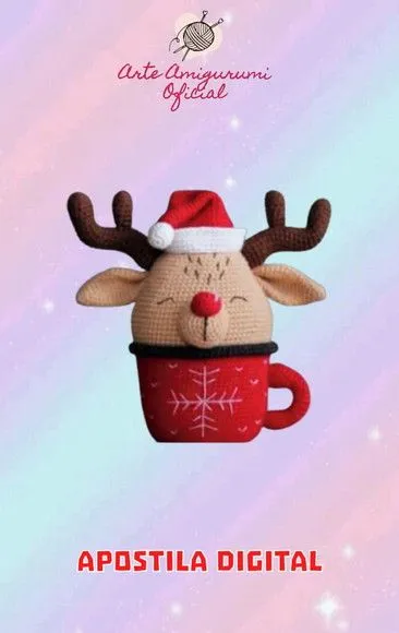 Receita Digital Cervo de Natal Amigurumi - feito à mão por Arte Amigurumi Oficial