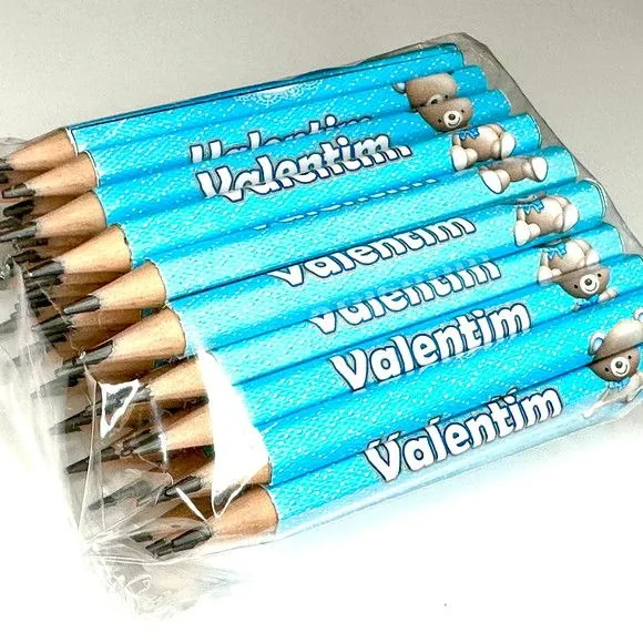 Mini Lápis Ursinhos Personalizado - feito à mão por Mi Papelaria Criativa