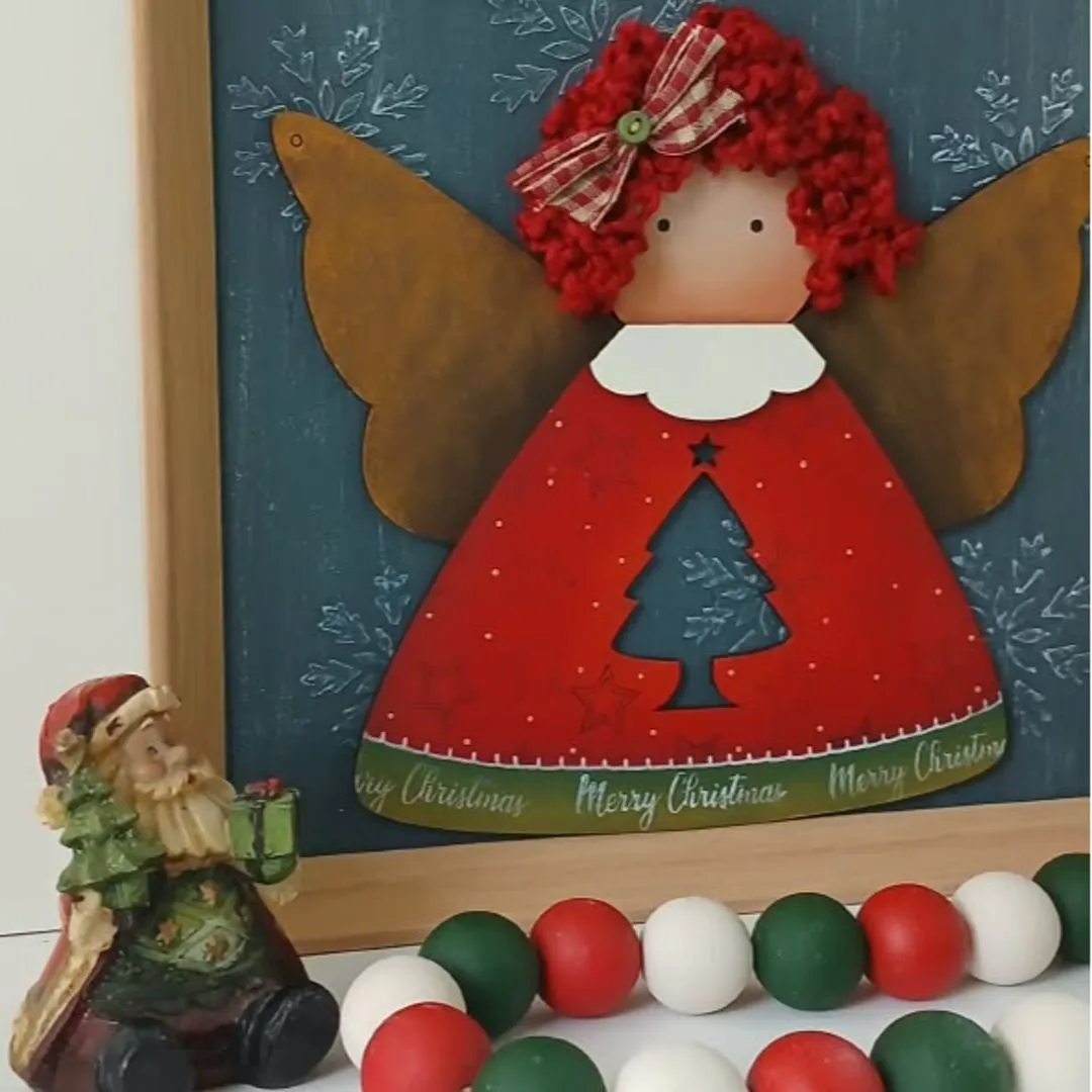 Quadro decorativo de Natal Anjo - Merry Christmas - foto 5