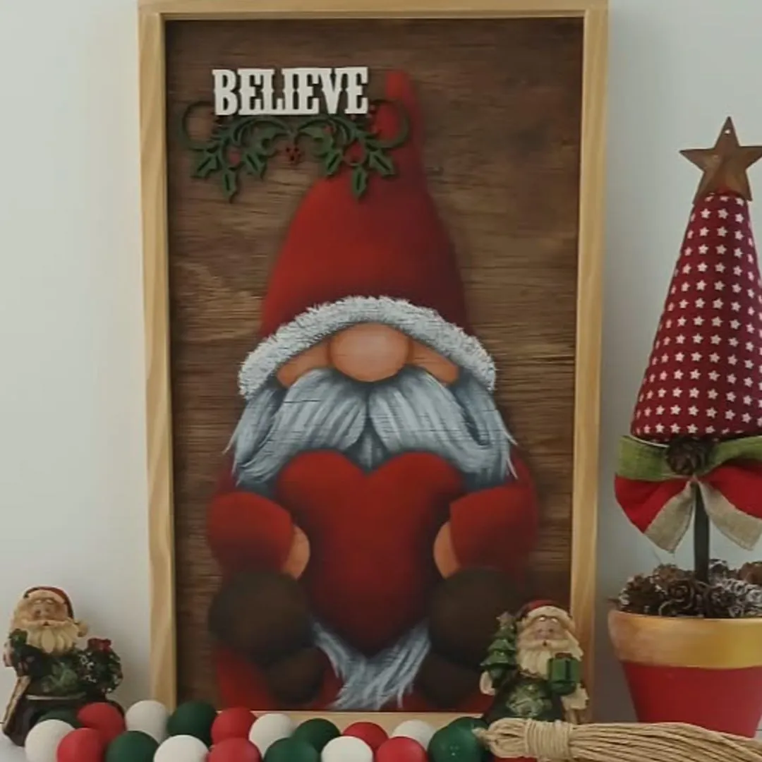 Quadro Natal Noel Nórdico Believe - Acredite - foto 3