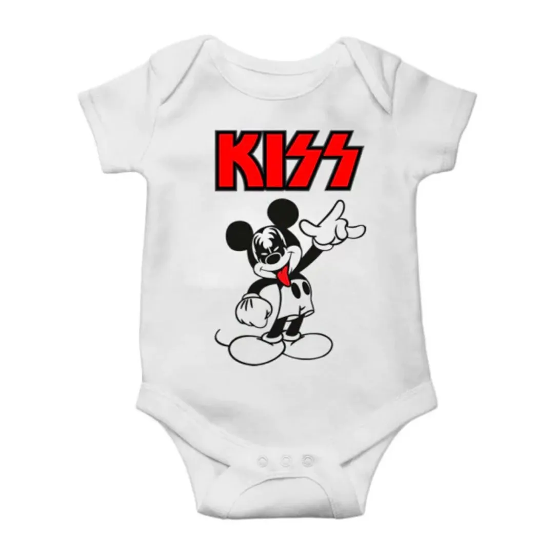 Body bebê Kiss Mickey, estampa exclusiva 100% algodão - foto 2
