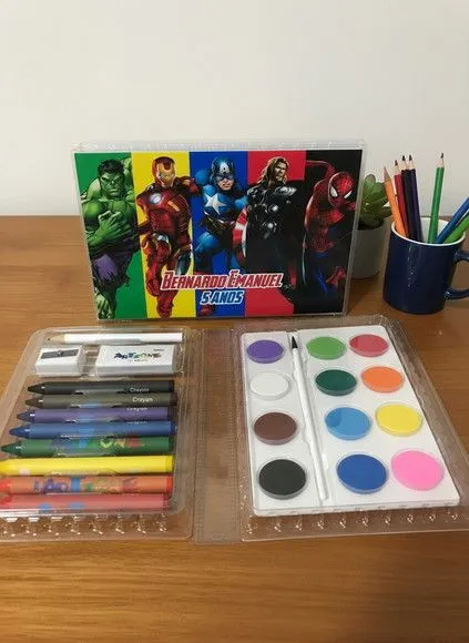 Estojo de Pintura - Vingadores Personalizado - artesanato feito à mão por Mi Papelaria Criativa