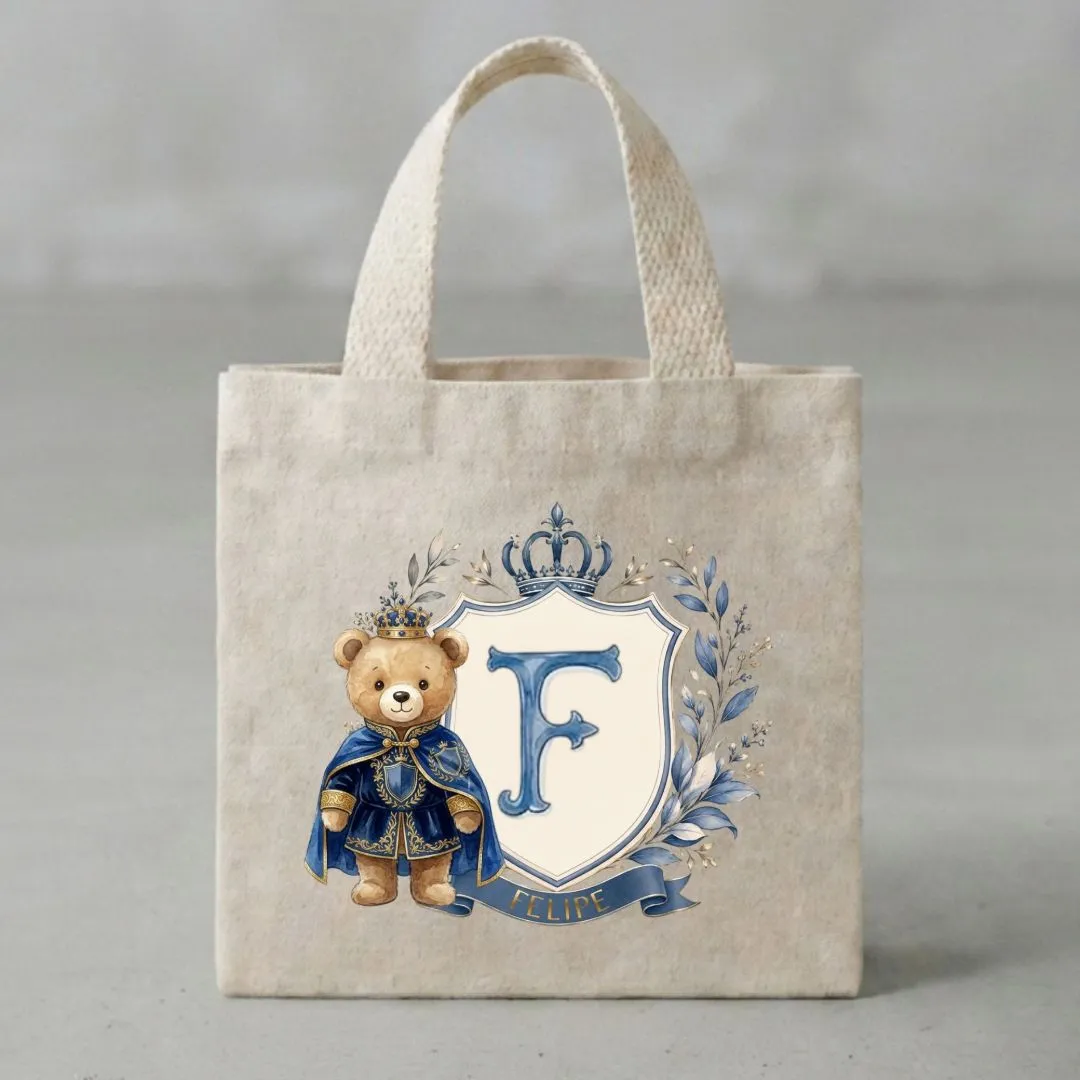 Lembrancinha Mini Ecobag 20x20 Personalizada Ursinho Príncipe Chá de Bebê Maternidade Aniversário - foto 3