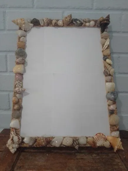 Espelho Decorado com Conchas do Mar Natural 45x30 Grande - foto 3