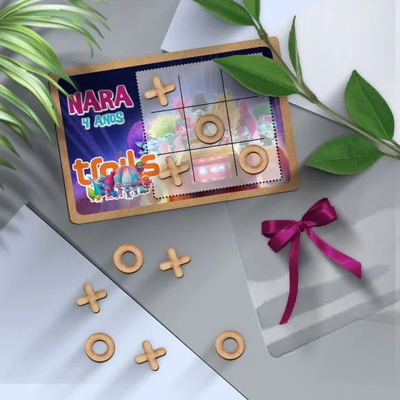 Jogo da Velha - Trolls Personalizado - artesanato feito à mão por Mi Papelaria Criativa
