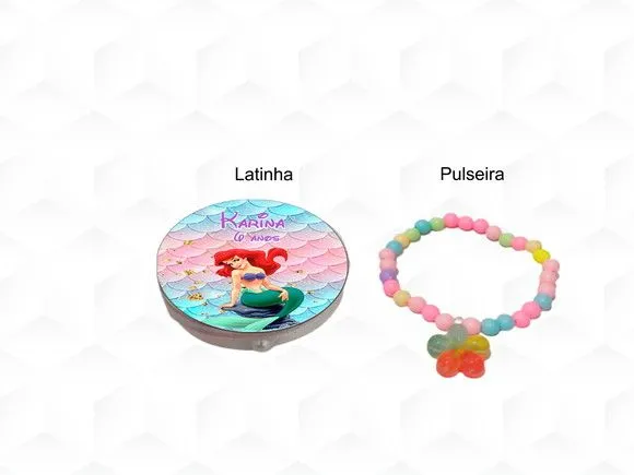 Latinha com Pulseira Ariel Personalizada - artesanato feito à mão por creativitybynina
