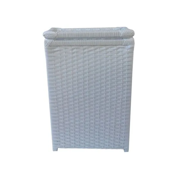 Cesto Roupa Sintético Branco 50x25x70 - artesanato de Mundo Urbano