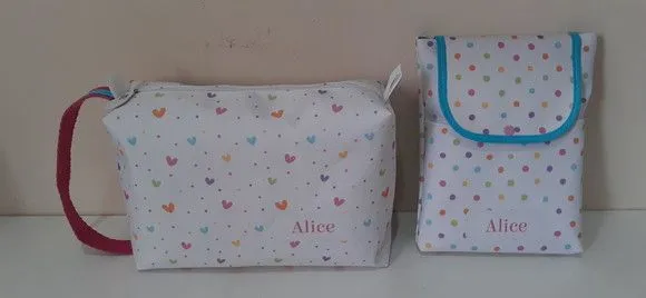 Kit higiene baby - necessaire G + porta fraldas e lenço - feito à mão por Innovare Studio