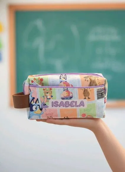 Necessaire Estojo Infantil com Bolso - artesanato feito à mão por Innovare Studio