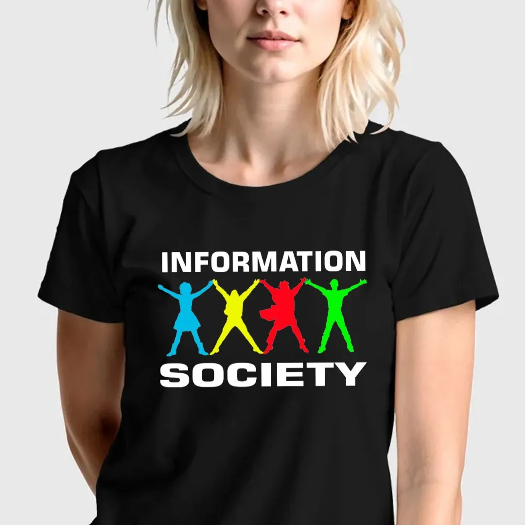Camiseta camisa Information Society banda New Wave anos 80, tamanhos unisex - foto 2