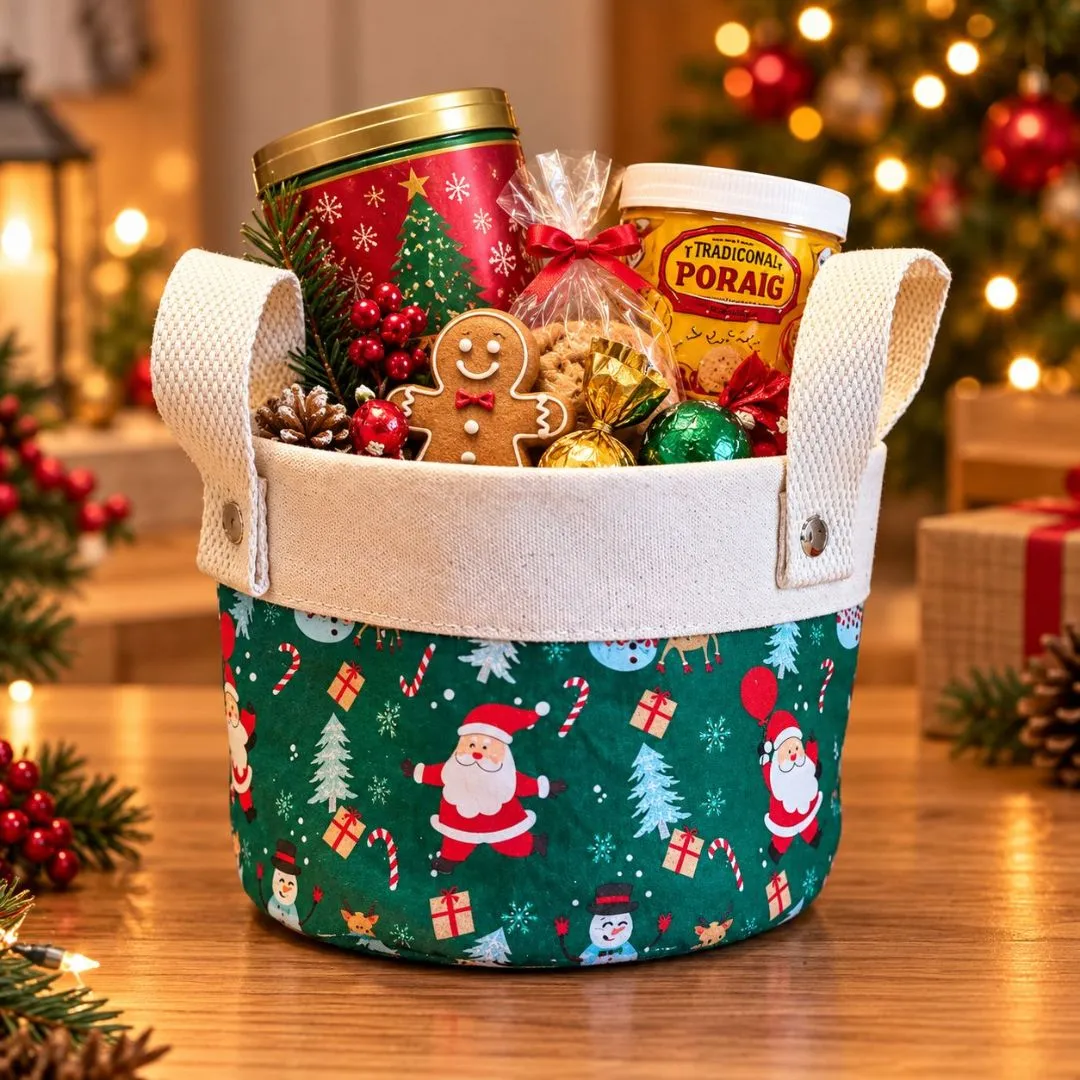 Cesto de Natal e Ocasiões - Lona e Tecido 100% Algodão - Lembrancinha e Brindes - foto 5