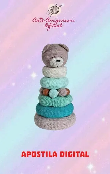 Receita Brinquedo Monta Monta Ursinho - Amigurumi - artesanato feito à mão por Arte Amigurumi Oficial