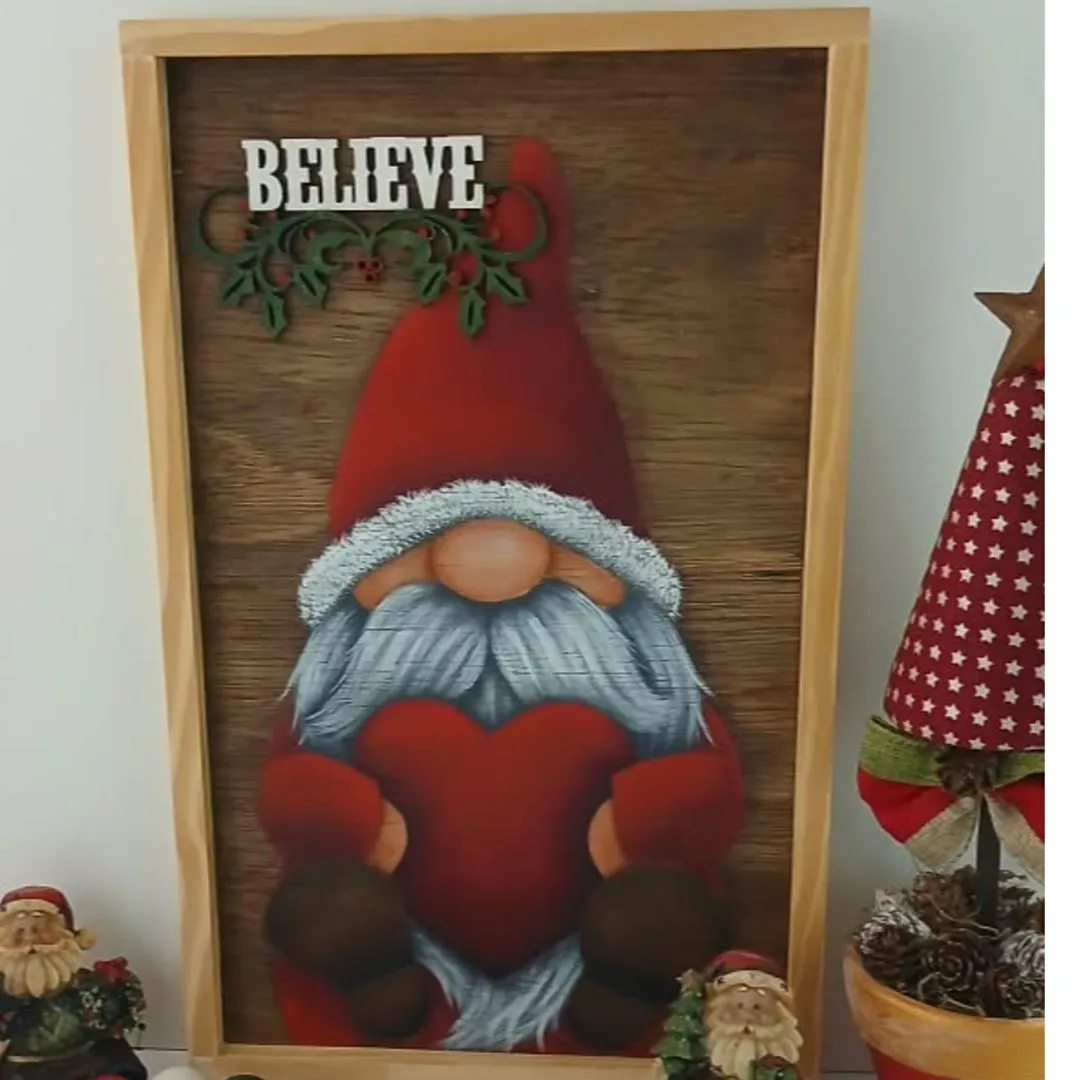 Quadro Natal Noel Nórdico Believe - Acredite - foto 5