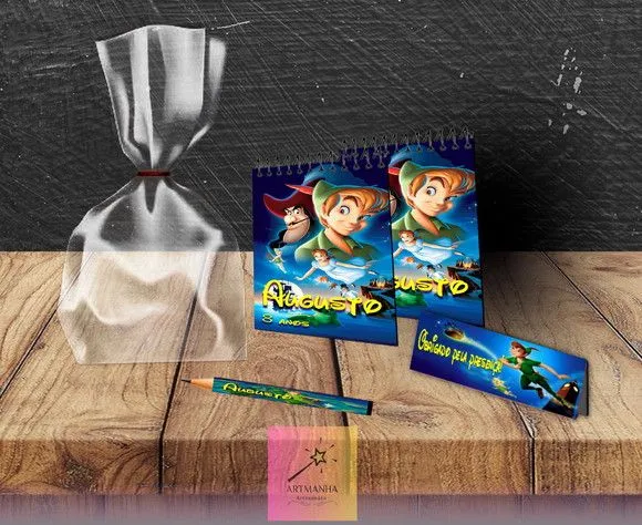 Bloquinho Peter Pan Personalizado - feito à mão por Artmanha Lembrancinhas
