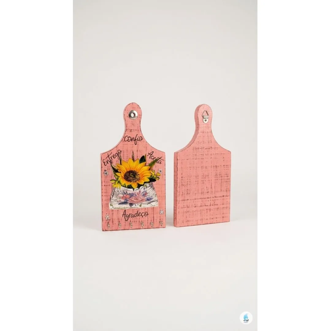 Tábua de Madeira Porta Chaves Decorada com Pátina Provençal - foto 6