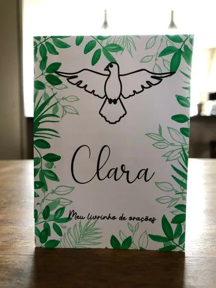 Mini livro de orações para batismo 7x10