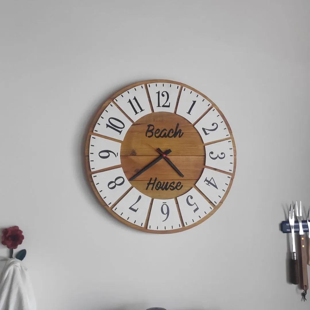 🕰️ Relógio de Parede Rústico em Madeira – 40 cm (modelo 3) - foto 2