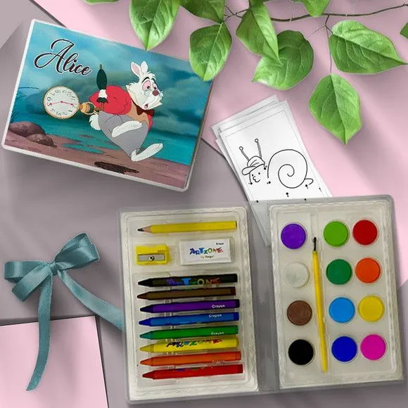 Estojo de Pintura 24pç - Coelho Alice Personalizado - artesanato feito à mão por Mi Papelaria Criativa