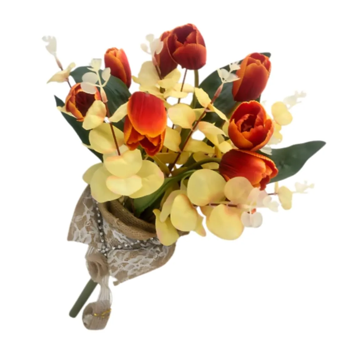 Buquê de Tulipas com Eucalipto Flor Permanente Realista com Elegância - foto 2