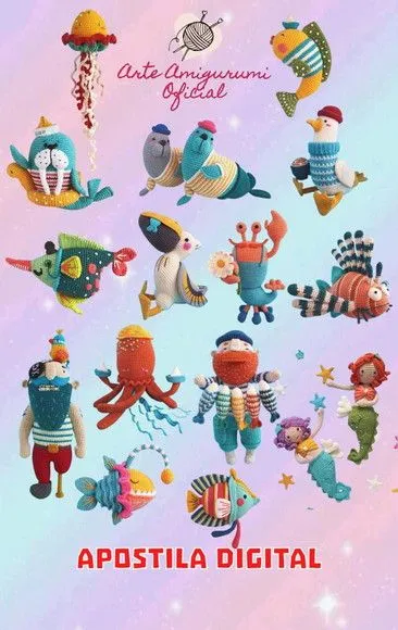 Receita Combo Aquatico - Amigurumi - artesanato feito à mão por Arte Amigurumi Oficial