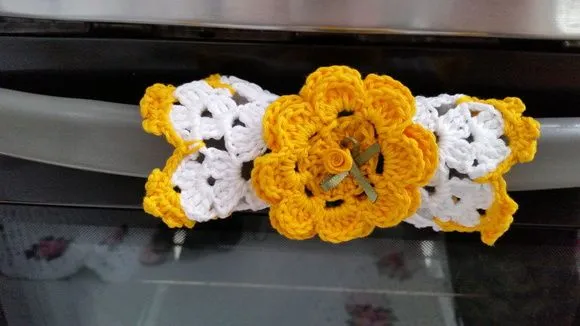 Pegador Arm./fogão Crochê Sunflower