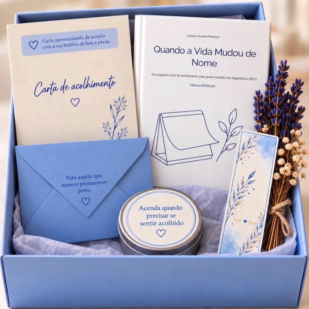 Caixa de Acolhimento para Diagnóstico Difícil | Presente para um Momento Delicado | Travessia Coragem - artesanato feito à mão por Travessia Presença