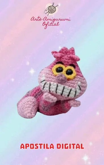 Receita Gato Risonho Alice País das Maravilhas Amigurumi - feito à mão por Arte Amigurumi Oficial