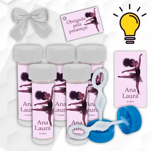 Bolinha de Sabão Bailarina Personalizada - artesanato feito à mão por Mi Papelaria Criativa