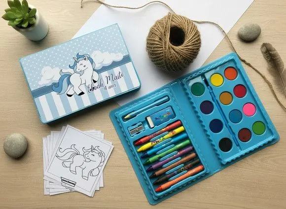 Estojo de Pintura Unicórnio Personalizado - artesanato feito à mão por Mi Papelaria Criativa