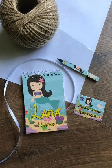 Bloquinho Sereia Personalizado - artesanato feito à mão por Mi Papelaria Criativa
