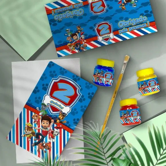 Tela de Pintura Guaches - Patrulha Canina Personalizada - feito à mão por Mi Papelaria Criativa