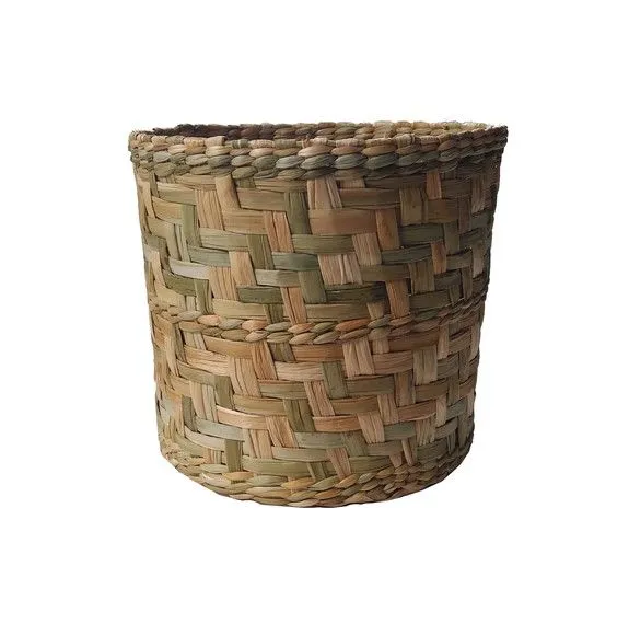 Cesta Organizadora Cachipot De Palha Taboa Redondo 27X27X25 - foto 2