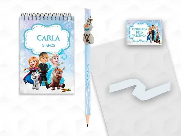 Bloquinho com Aplique Frozen Cute Personalizado - artesanato feito à mão por creativitybynina
