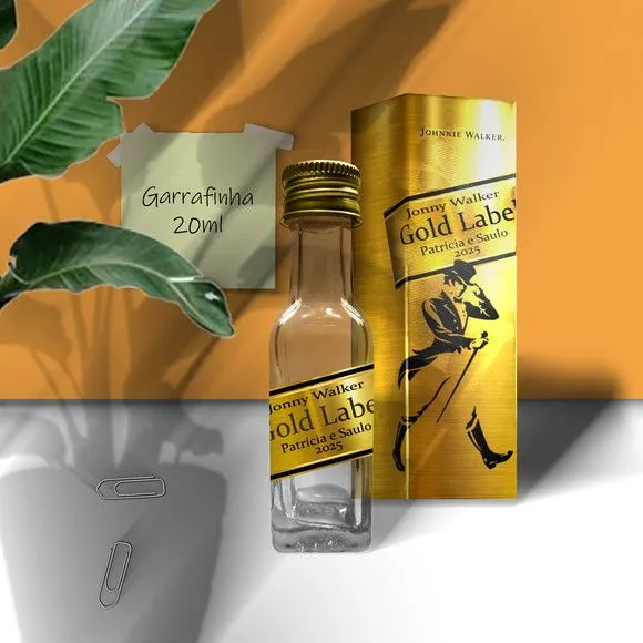 Garrafinha Gold Label c/ Caixa Personalizada - artesanato feito à mão por Mi Papelaria Criativa