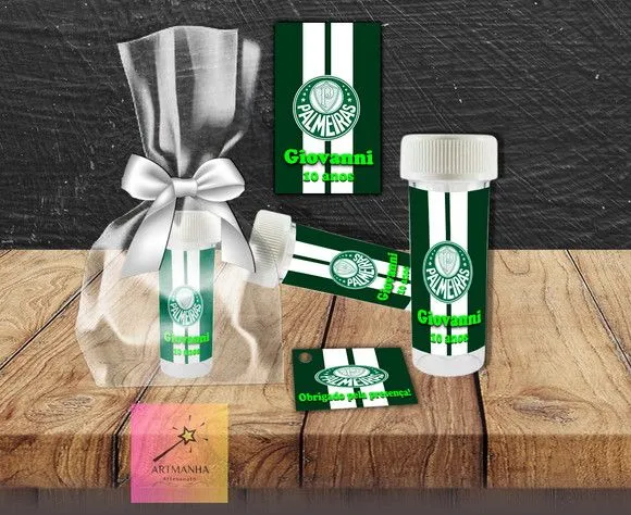 Bolha de Sabão Palmeiras Personalizada - feito à mão por Artmanha Lembrancinhas