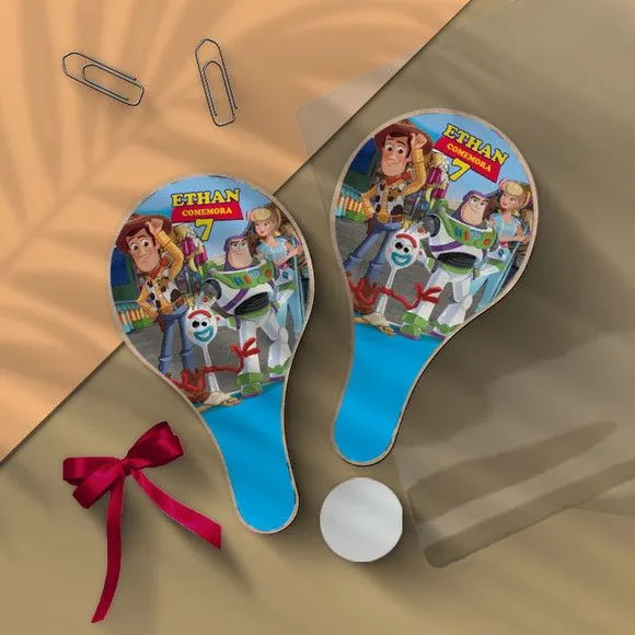 Raquete Ping Pong - Toy Story Personalizada - feito à mão por Mi Papelaria Criativa