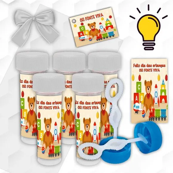 Bolinha de Sabão Brinquedos Personalizada - artesanato feito à mão por Mi Papelaria Criativa