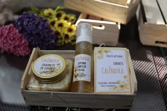 Kits Cuidados Corpo e Rosto Calendula - artesanato feito à mão por Juliana Biz - casa e bem estar