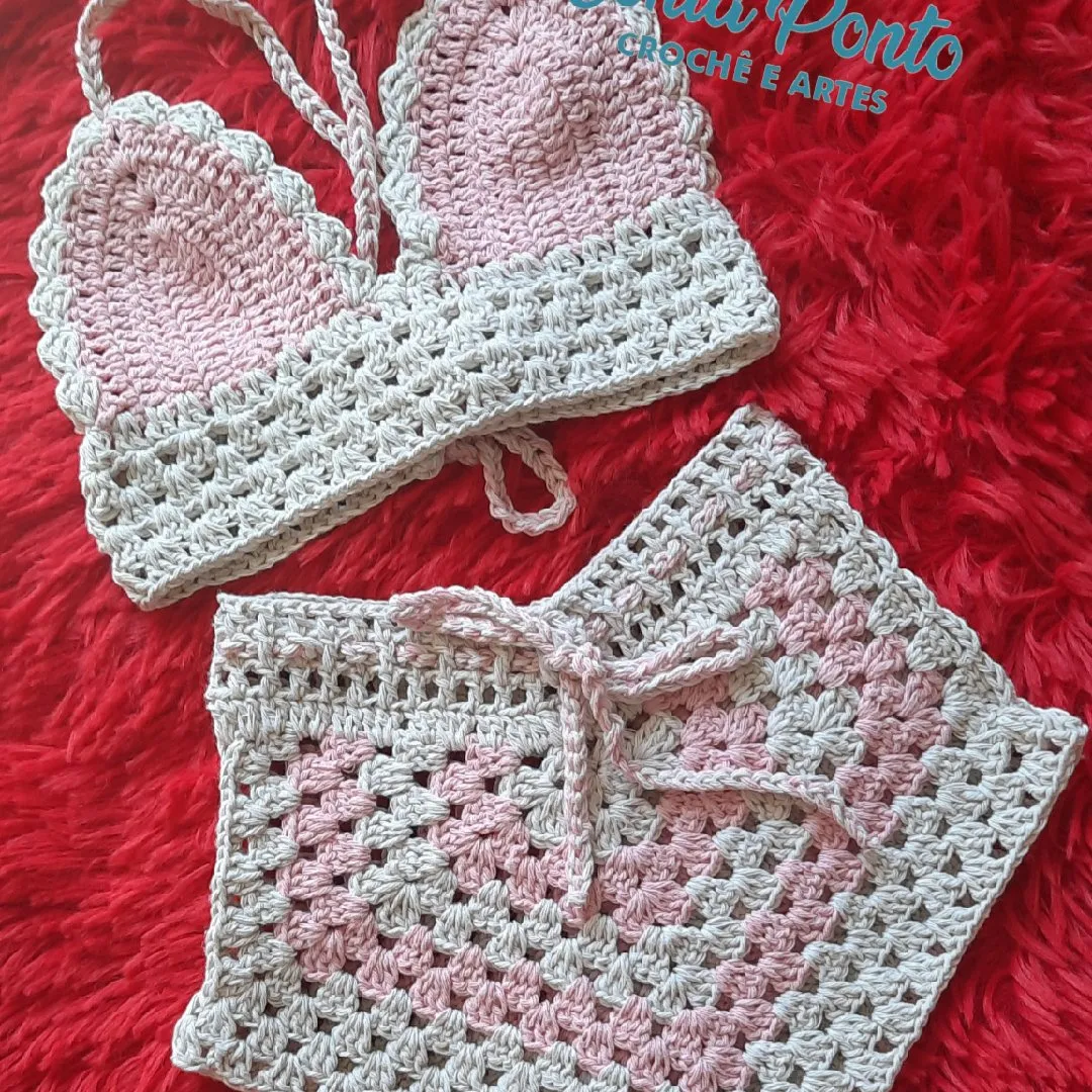 Conjunto infantil faço por encomenda - artesanato feito à mão por Conta ponto croche