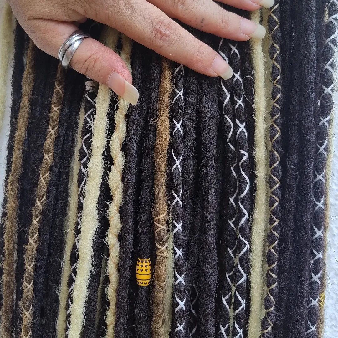 Conjunto Dreads Removíveis Sintéticos Customizados Duplos - foto 4