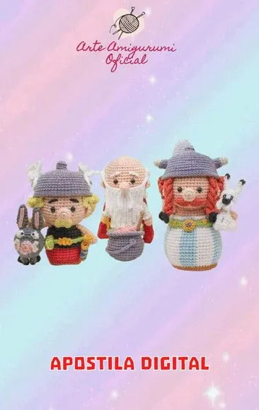 Receita Asterix Obelix e Turma - Amigurumi - artesanato feito à mão por Arte Amigurumi Oficial