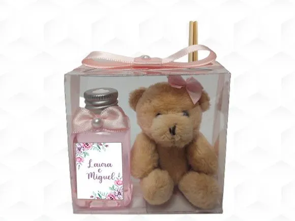 Aromatizador com Ursinha Casamento Personalizada - artesanato feito à mão por creativitybynina